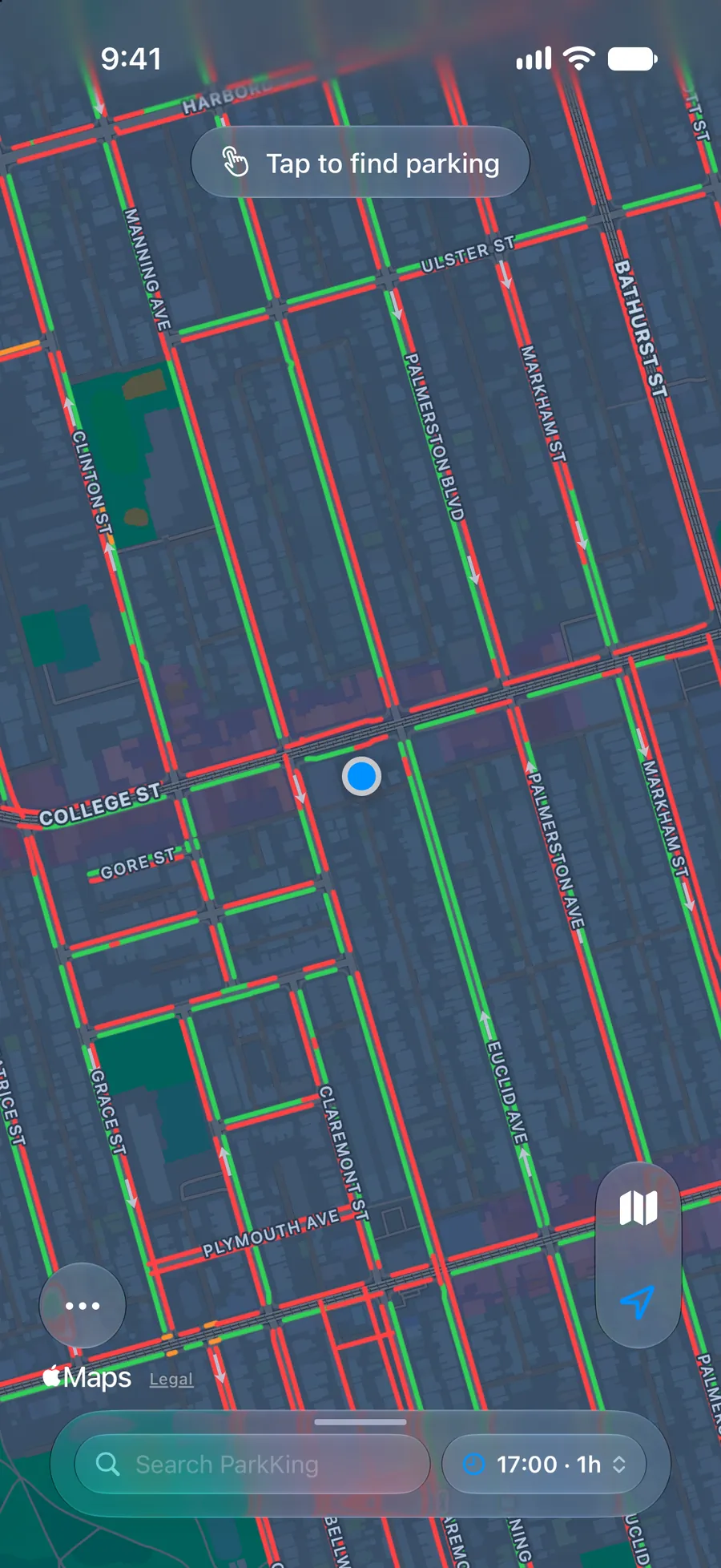 The same streets at 5 PM tomorrow.